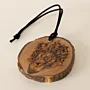 Arabic Calligraphy Wood Hanging Ornament with Black Cord Loop