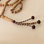 Handmade Olive Wood Tasbih Prayer Beads with Dark Accent Tassel