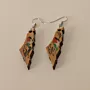 Palestine Map Wooden Earrings with Hand-Painted Flag Detail