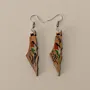 Palestine Map Wooden Earrings with Hand-Painted Flag Detail