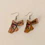 Jordan Map Wooden Earrings with Flag and Jordan Lettering