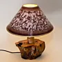 Rustic Olive Wood Table Lamp with Natural Trunk Base and Fabric Shade