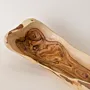Long Natural-Edge Olive Wood Serving Tray with Sculpted Grain