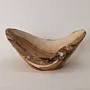 Hand-Carved Olive Wood Crescent Bowl with Natural Live Edge