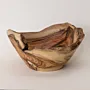 Deep Olive Wood Serving Bowl with Raised Natural Edge