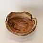Deep Olive Wood Serving Bowl with Raised Natural Edge