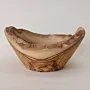 Deep Olive Wood Serving Bowl with Raised Natural Edge