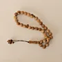 Compact Olive Wood Tasbih Prayer Beads with Smooth Round Beads