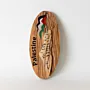 Oval Palestine Heritage Olive Wood Plaque with Flag Detail