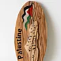 Oval Palestine Heritage Olive Wood Plaque with Flag Detail