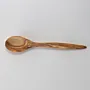Hand-Carved Olive Wood Long Serving Spoon with Rounded Bowl