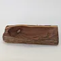 Natural-Edge Olive Wood Rectangular Serving Tray with Thumb Hole