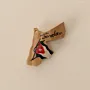 Olive Wood Jordan Map Keychain with Flag and Jordan Lettering