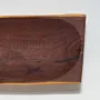 Dark Olive Wood Rectangular Serving Tray with Raised Rim