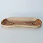 Slender Olive Wood Serving Dish with Curved Natural Grain