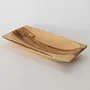 Shallow Olive Wood Rectangular Serving Plate with Flared Ends