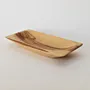 Shallow Olive Wood Rectangular Serving Plate with Flared Ends