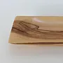 Shallow Olive Wood Rectangular Serving Plate with Flared Ends