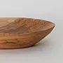 Hand-Carved Oval Olive Wood Bowl with Low Rounded Rim