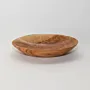 Hand-Carved Oval Olive Wood Bowl with Low Rounded Rim
