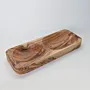 Two-Section Olive Wood Serving Tray with Natural Grain
