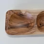 Two-Section Olive Wood Serving Tray with Natural Grain