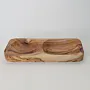 Two-Section Olive Wood Serving Tray with Natural Grain