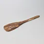 Hand-Carved Olive Wood Flat Cooking Spatula with Long Handle