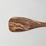 Hand-Carved Olive Wood Flat Cooking Spatula with Long Handle