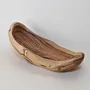 Canoe-Shaped Wooden Serving Dish with Rustic Natural Edge