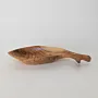 Leaf-Shaped Olive Wood Serving Dish with Short Handle