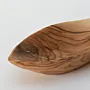 Leaf-Shaped Olive Wood Serving Dish with Short Handle