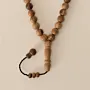 Long Olive Wood Tasbih Prayer Beads with Turned Wooden Handle