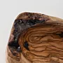 Rustic Live-Edge Olive Wood Serving Bowl with Deep Grain