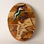 Oval Jordan Heritage Wooden Plaque with Flag and Arabic Text