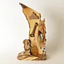 Palestine Heritage Wooden Sculpture with Jerusalem Landmark Detail