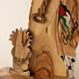 Palestine Heritage Wooden Sculpture with Jerusalem Landmark Detail