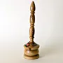 Turned Wooden Incense Holder Stand with Jordan Flag Detail