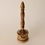 Turned Wooden Incense Holder Stand with Jordan Flag Detail