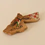 Jordan Map Wooden Keychain with Flag and Keffiyeh Pattern Detail