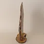 Tall Live-Edge Wooden Arabic Calligraphy Plaque with Stand