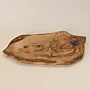 Rustic Live-Edge Olive Wood Serving Tray with Organic Shape