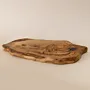 Rustic Live-Edge Olive Wood Serving Tray with Organic Shape