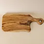 Sculpted-Edge Wooden Serving Board with Hanging Loop Handle