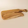 Sculpted-Edge Wooden Serving Board with Hanging Loop Handle