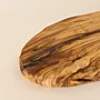 Long Leaf-Shaped Olive Wood Serving Board with Natural Grain