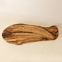 Long Leaf-Shaped Olive Wood Serving Board with Natural Grain