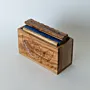 Book-Shaped Wooden Keepsake Box with Hinged Lid and Carved Cover