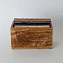 Book-Shaped Wooden Keepsake Box with Hinged Lid and Carved Cover