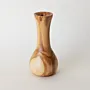 Tall Slim Wooden Flower Vase with Natural Two-Tone Grain
